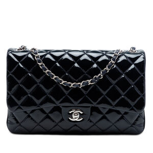 Pre-Loved Chanel Jumbo Quilted Patent 3 Compartment Flap